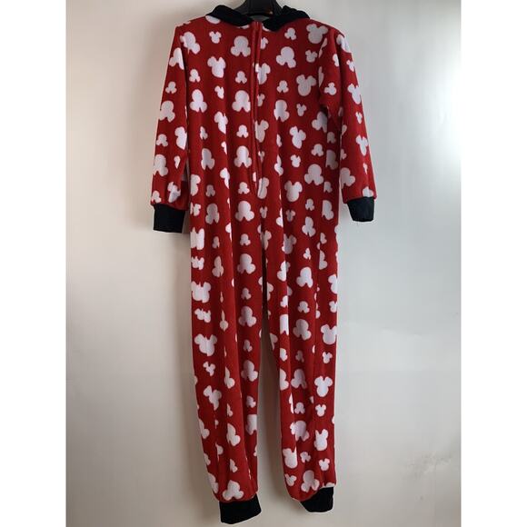 Disney Minnie Mouse Womens Hooded Pajamas PJ One Piece Fleece Plush sm 4-6 - Picture 3 of 12